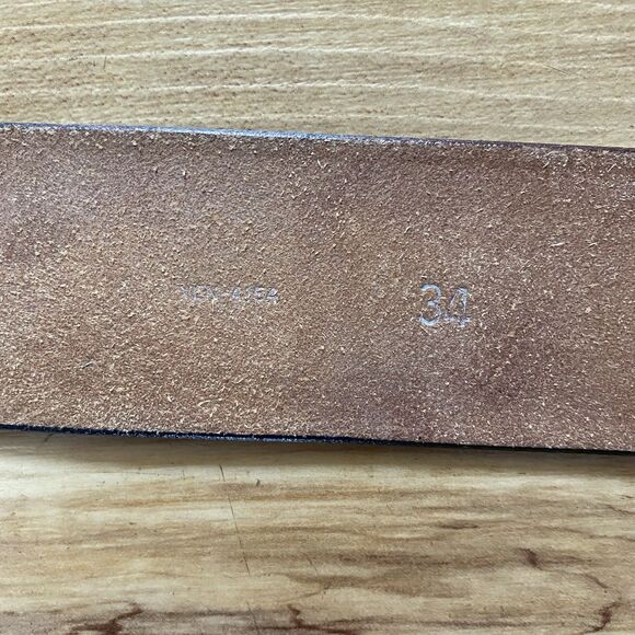 VTG Mens 34 Brown Tooled Leather Western Cowboy Belt Adjustable Gold Buckle Work - Picture 14 of 15